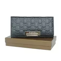 gucci donne portafoglio -pression-fleurs-nero